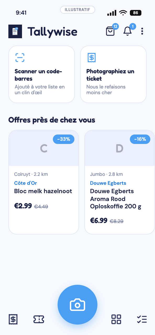 Offres Tallywise — récentes baisses de prix chez Colruyt, Delhaize et Jumbo et d’autres supermarchés près de chez vous.